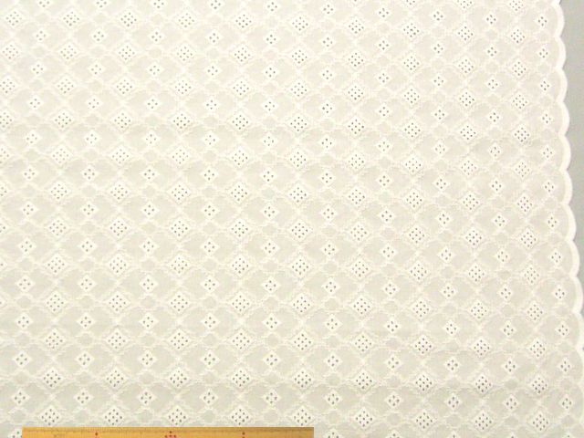 綿ローン刺繍スカラップレース(ホワイト)