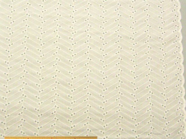 綿ローン刺繍スカラップレース(ホワイト)
