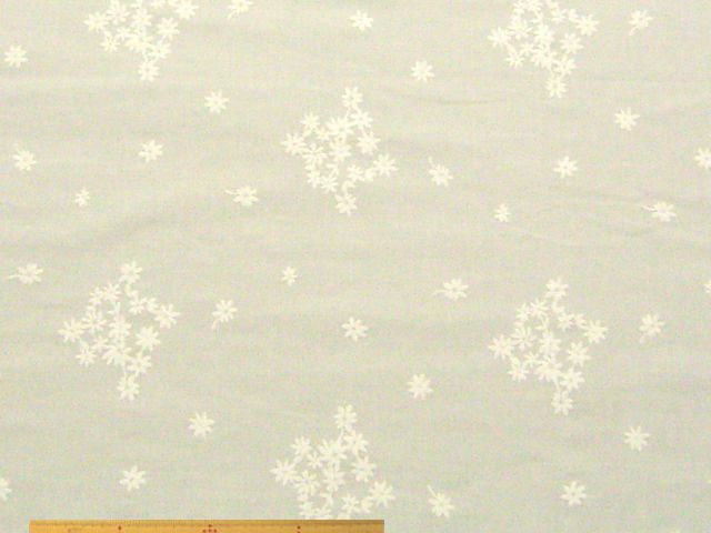 花柄・綿ローン刺繍レース(オフホワイト)